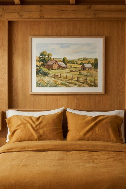 Linen bedding set in Amber