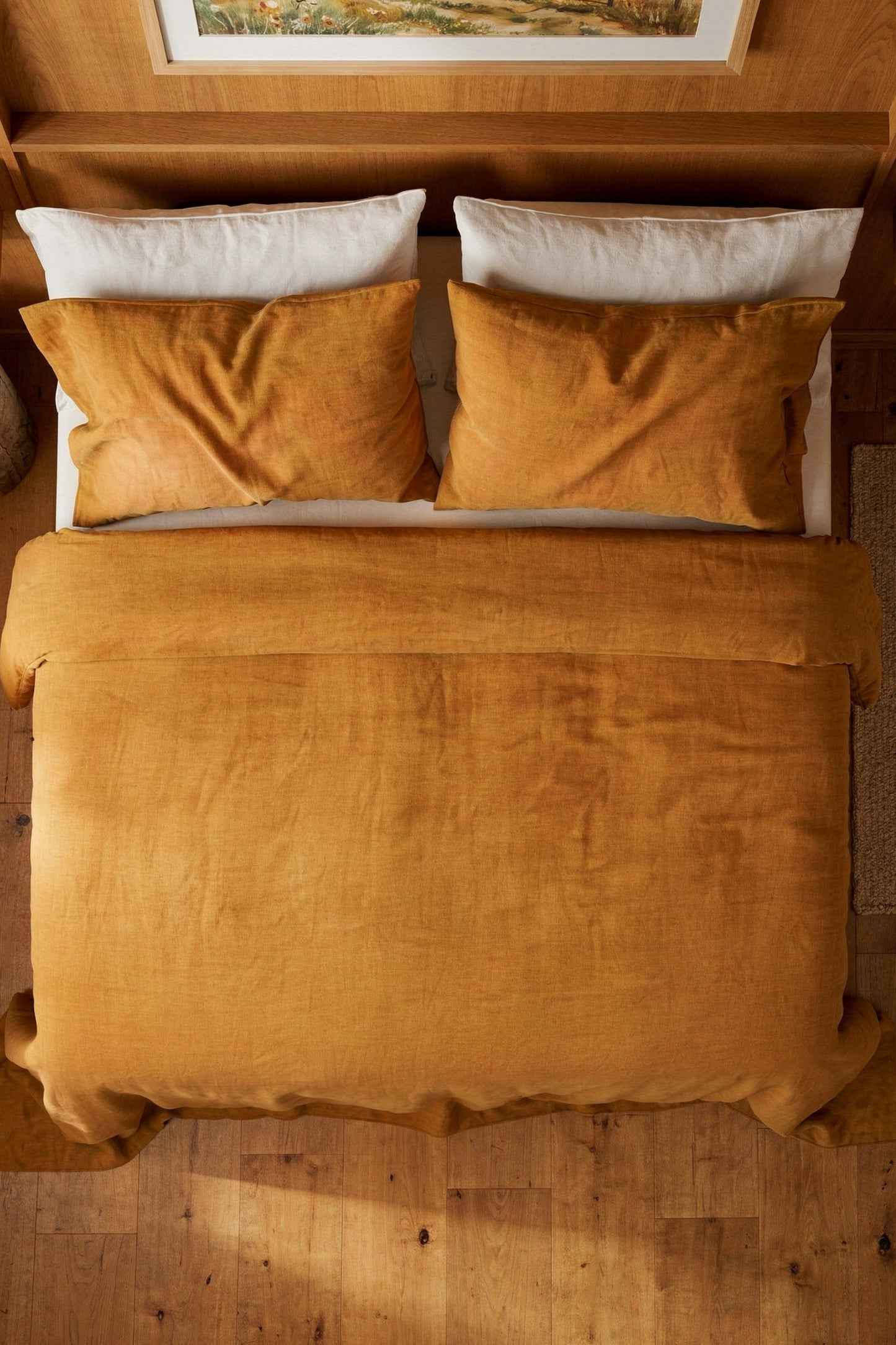 Linen bedding set in Amber