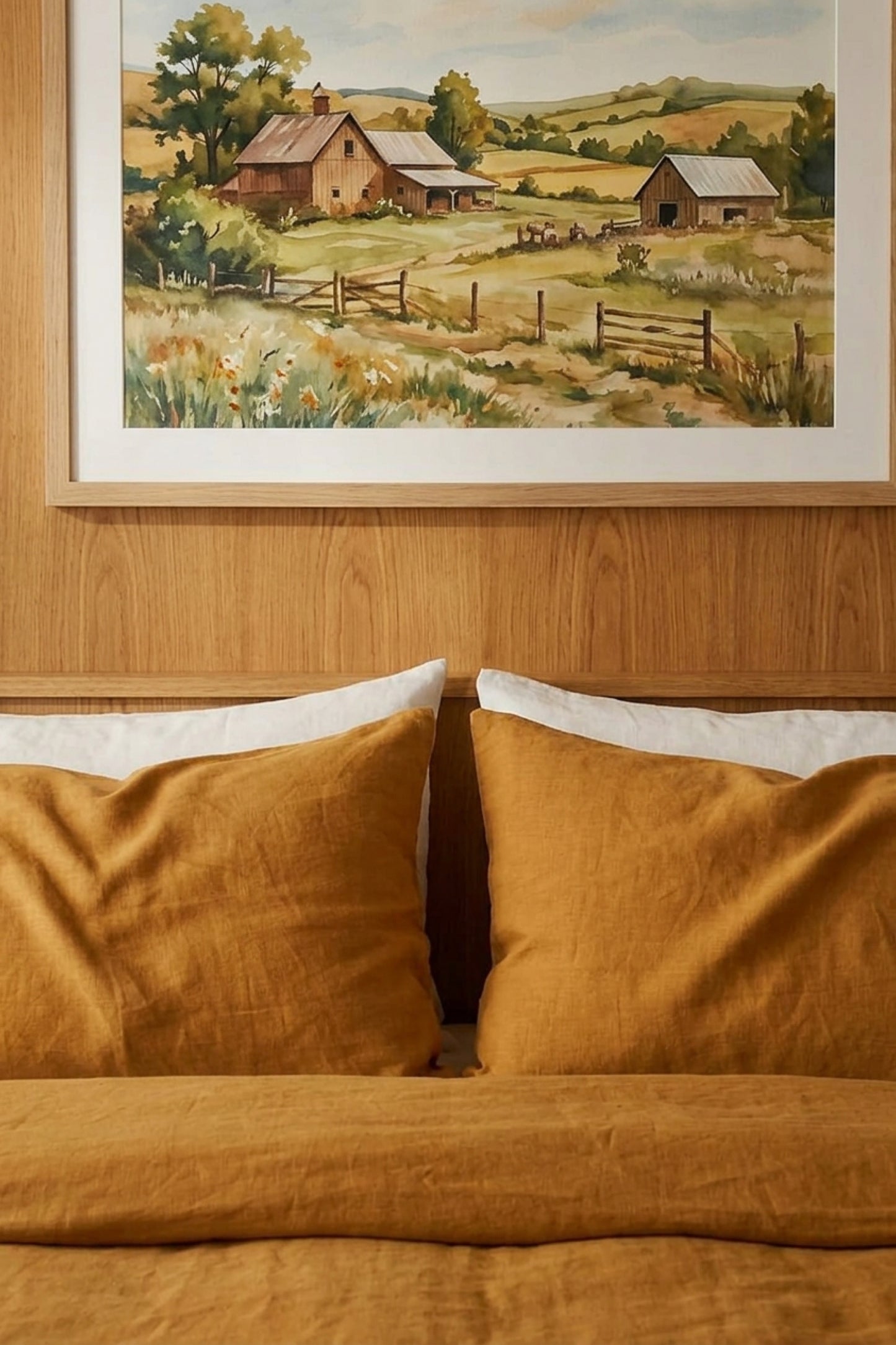 Linen pillowcase set of 2 in Amber