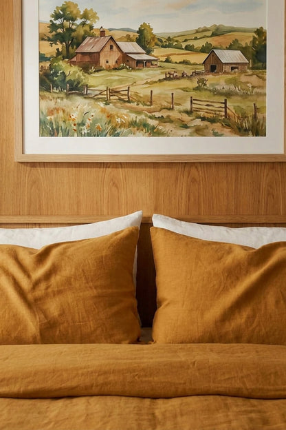 Linen pillowcase set of 2 in Amber