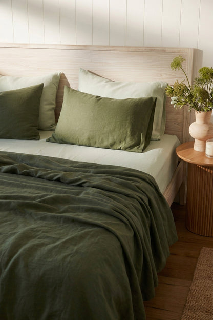 Linen pillowcase set of 2 in Garden Green