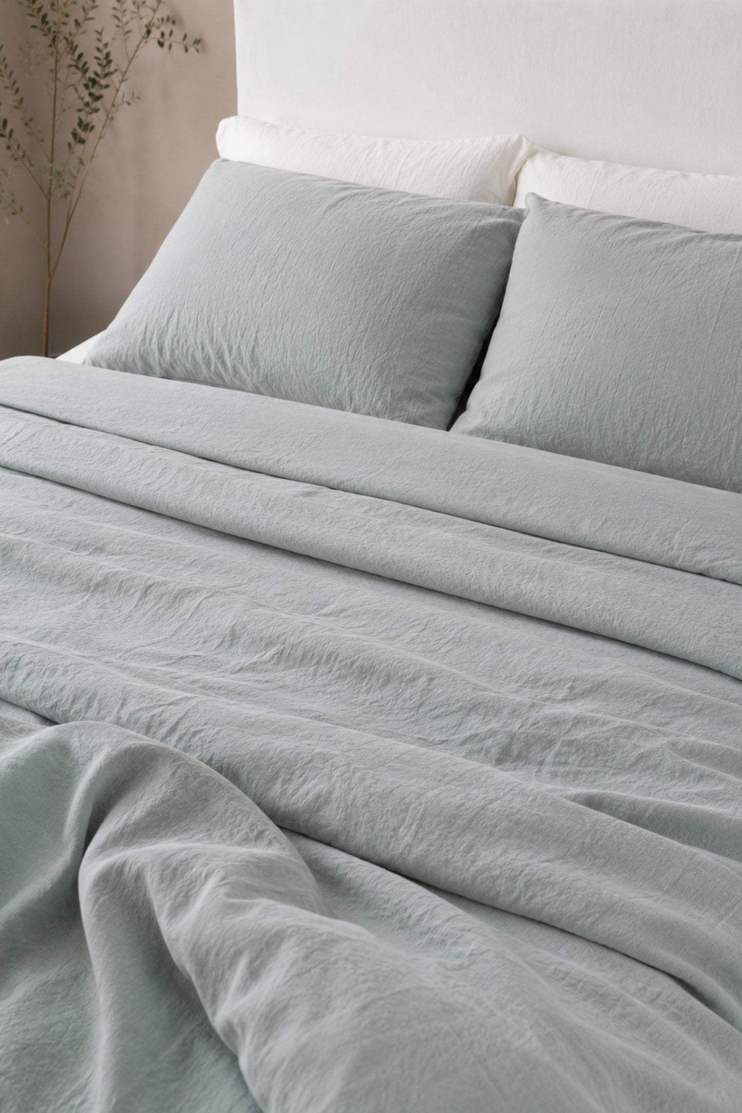Linen bedding set in Mint Green