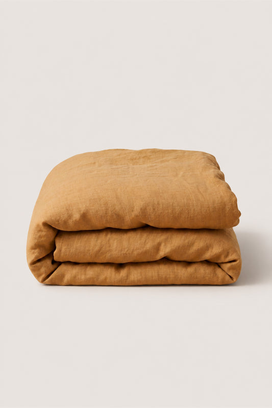 Linen duvet cover in Amber