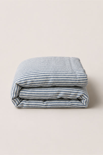 Linen duvet cover in Blue Striped