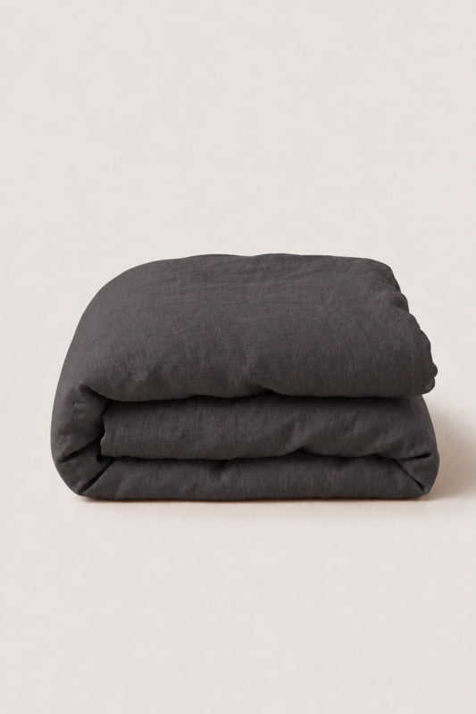 Linen duvet cover in Charcoal