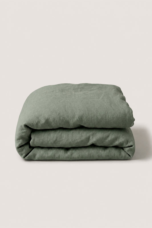 Linen duvet cover in Garden Green