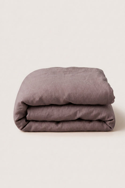 Linen duvet cover in Rosy Brown