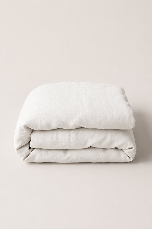 Linen duvet cover in White