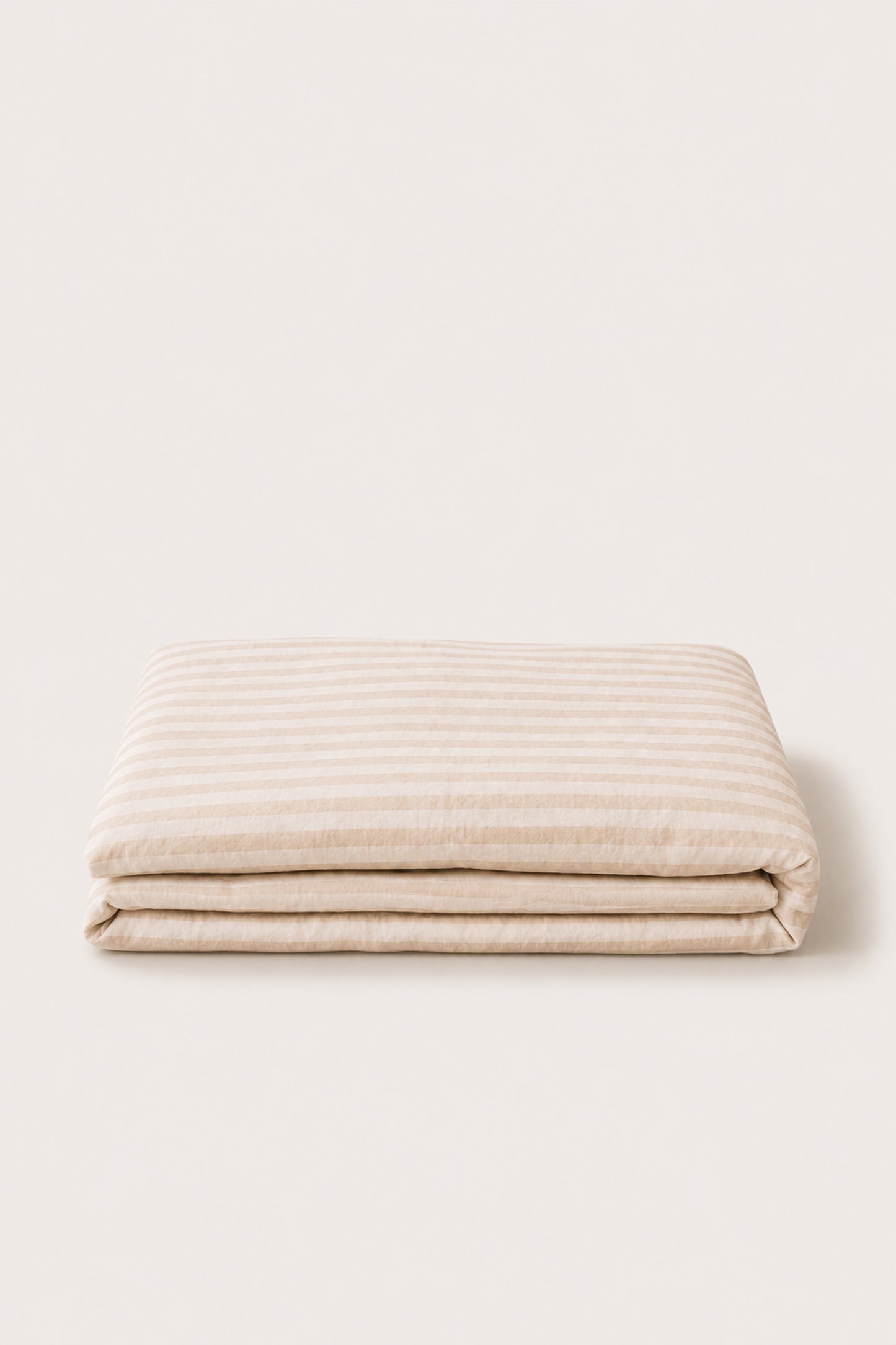 Linen fitted sheet in Beige Striped