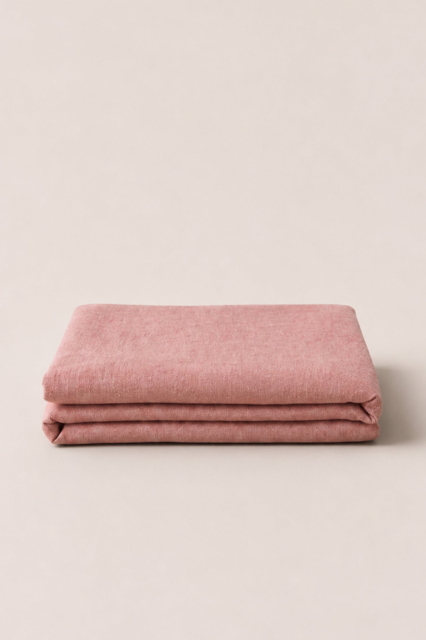 Linen fitted sheet in Coral Pink