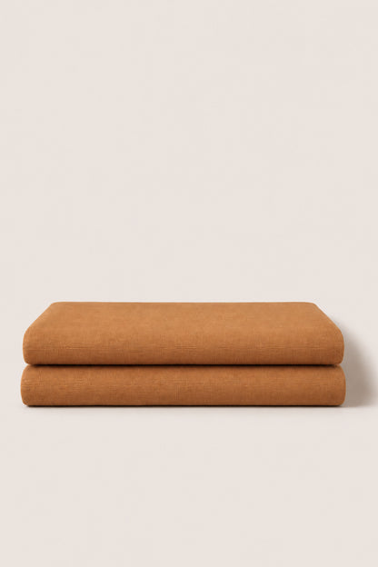 Linen flat sheet in Amber