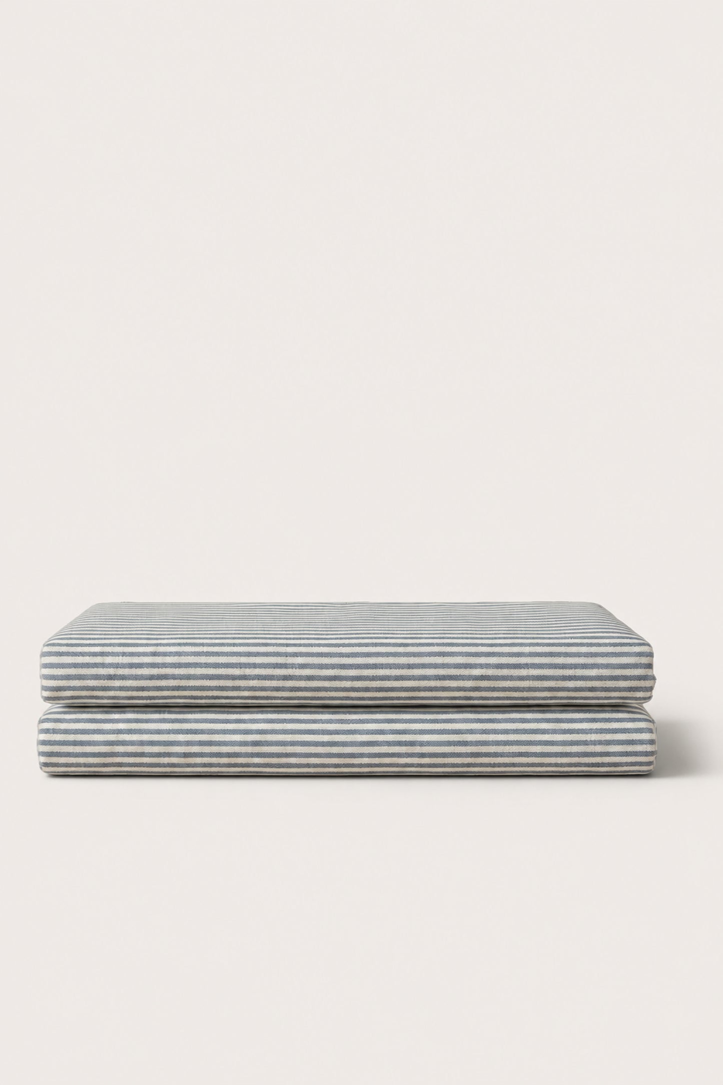 Linen flat sheet in Blue Striped