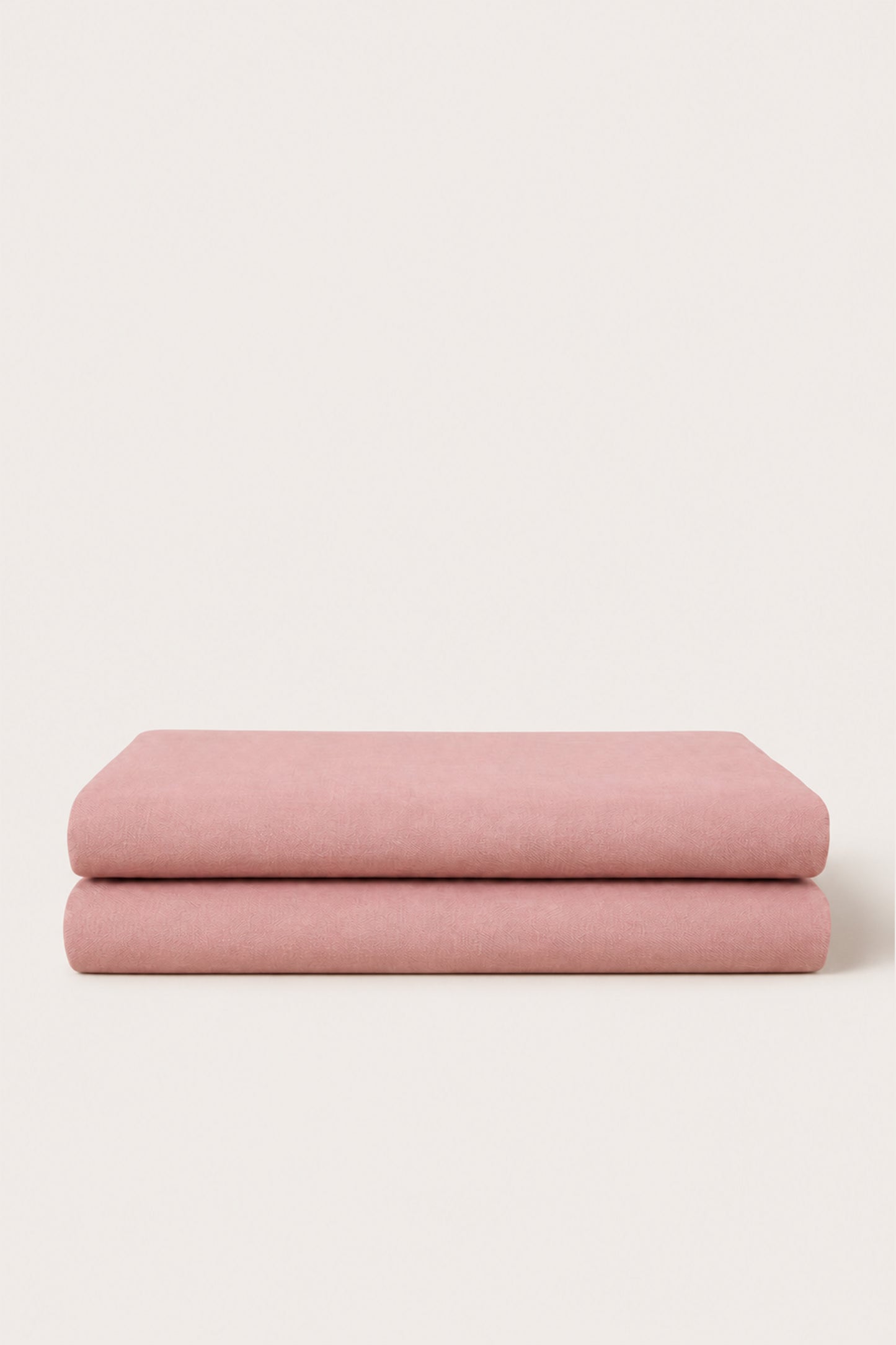Linen flat sheet in Coral Pink