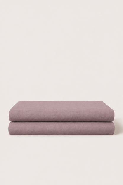 Linen flat sheet in Rosy Brown