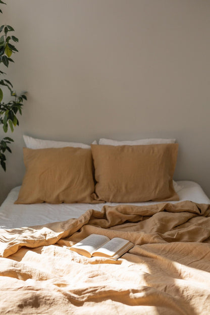 Linen pillowcase in Mustard - Her Linen