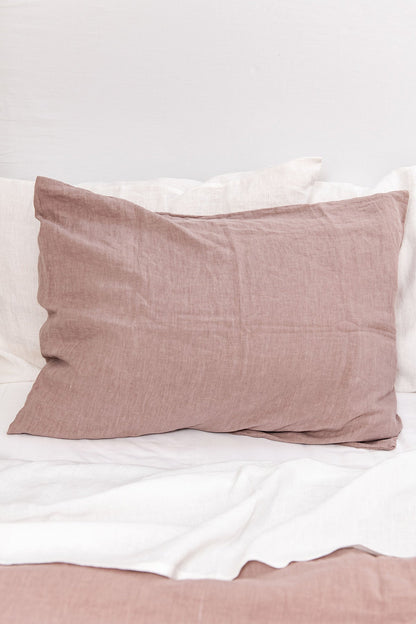 Linen pillowcase in Rosy Brown - Her Linen