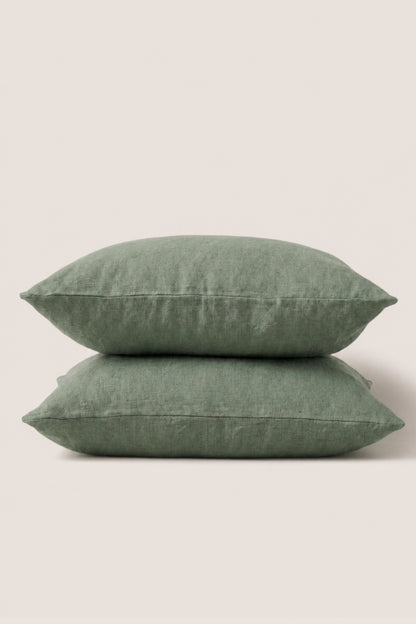 Linen pillowcase set of 2 in Garden Green