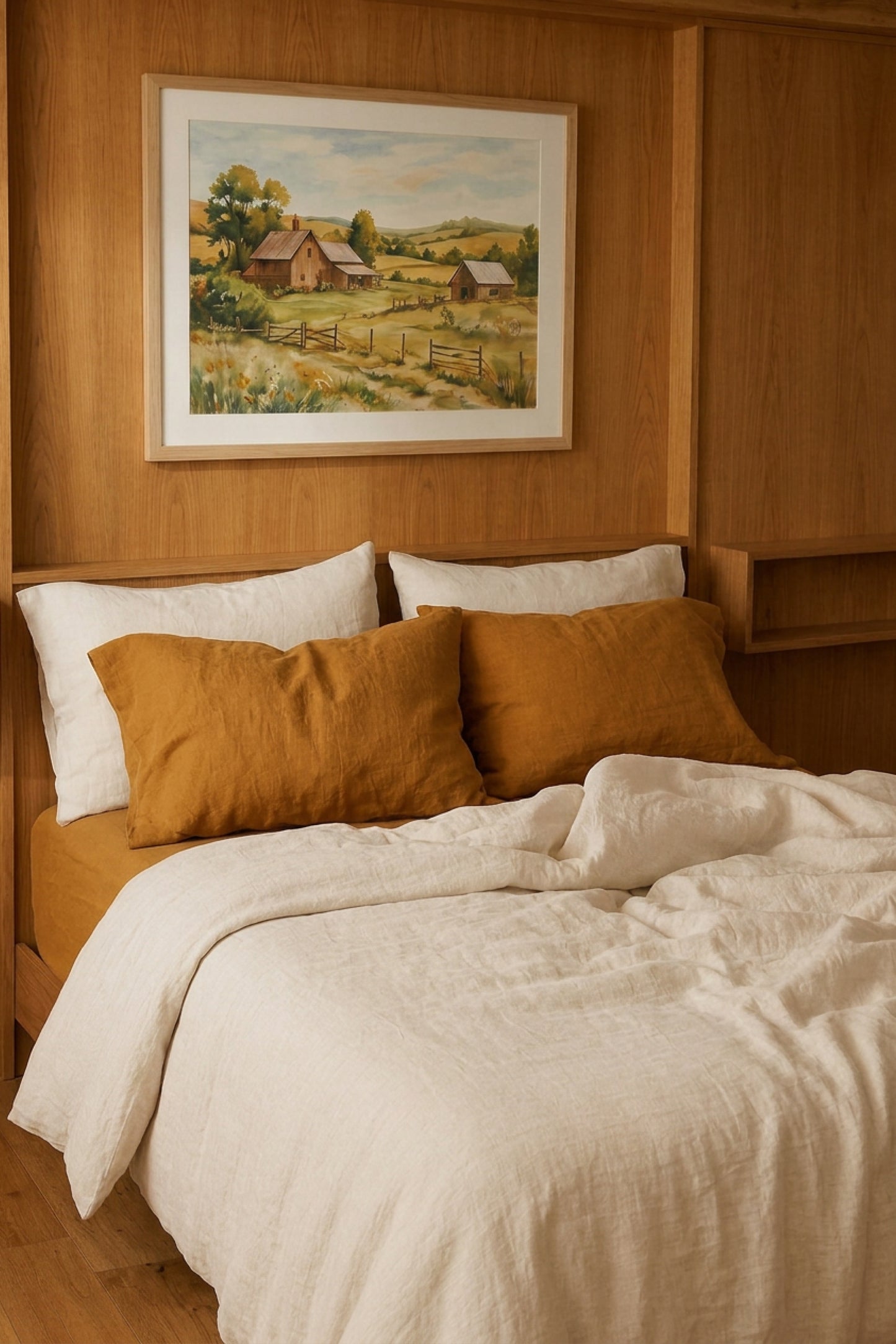 Linen sheets set in Amber