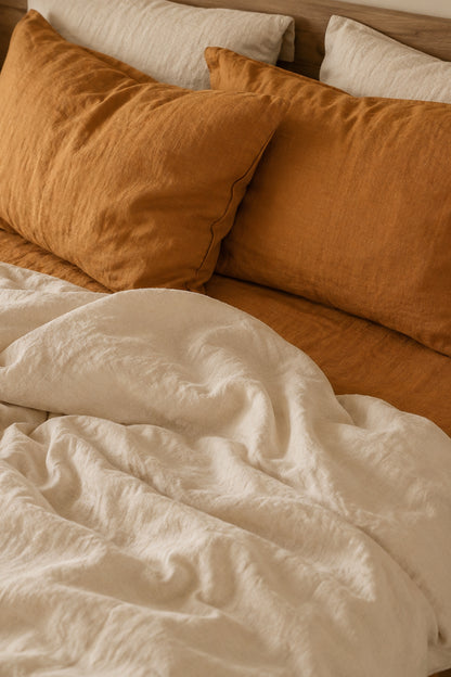 Linen sheets set in Amber