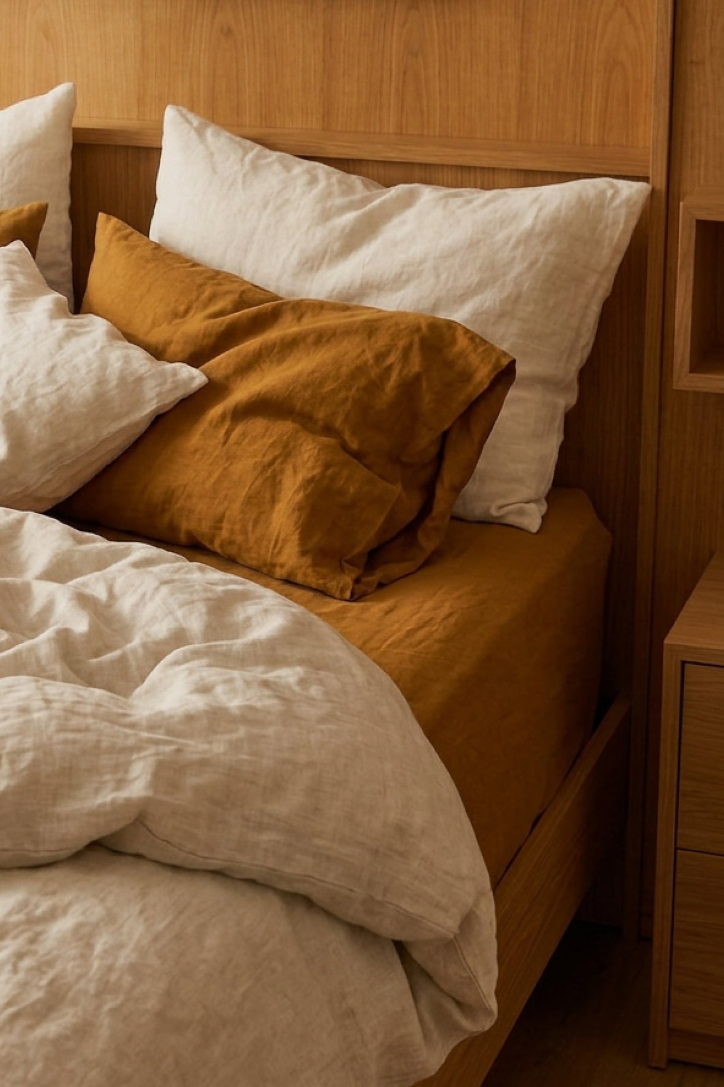 Linen sheets set in Amber
