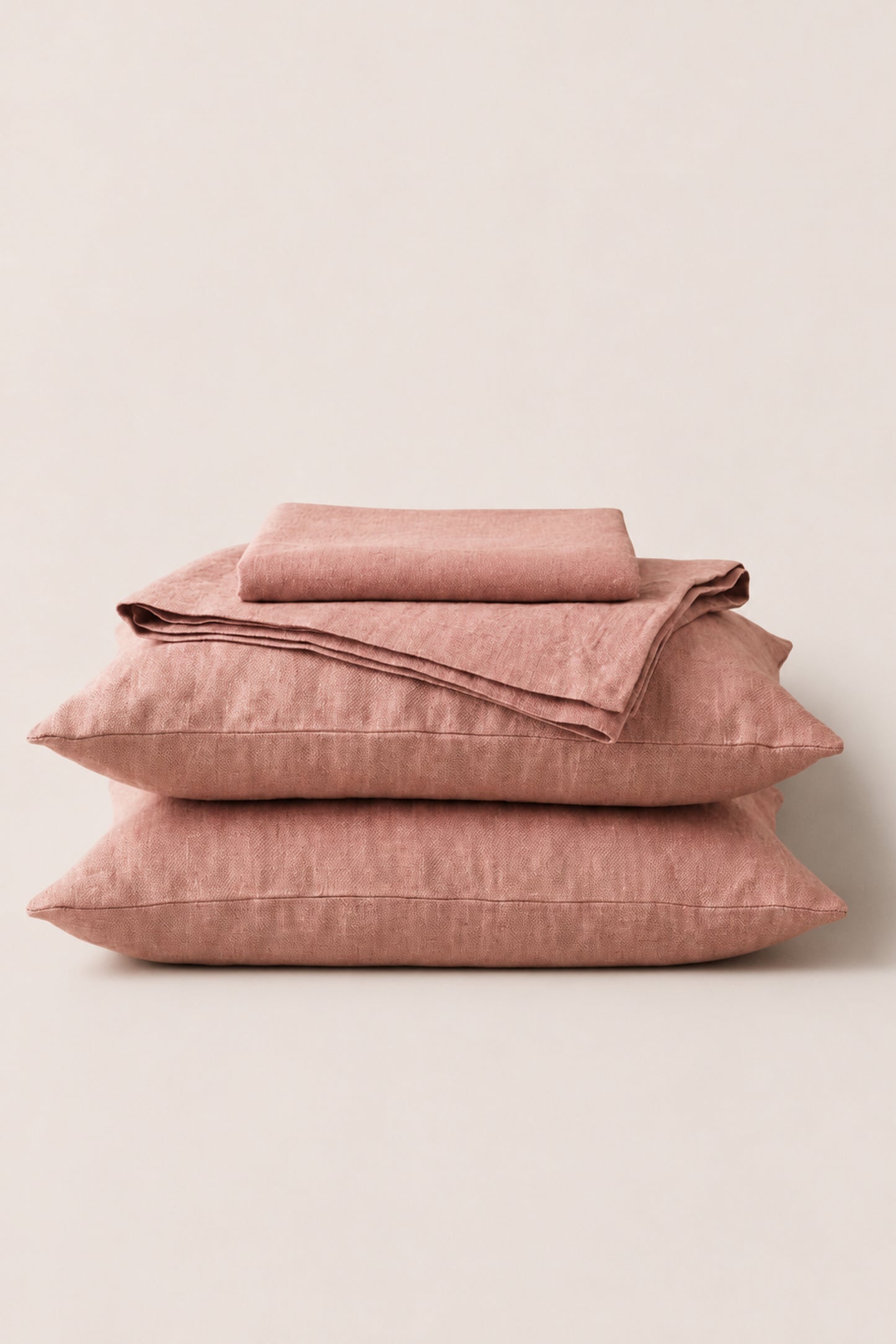 Linen sheets set in Coral Pink
