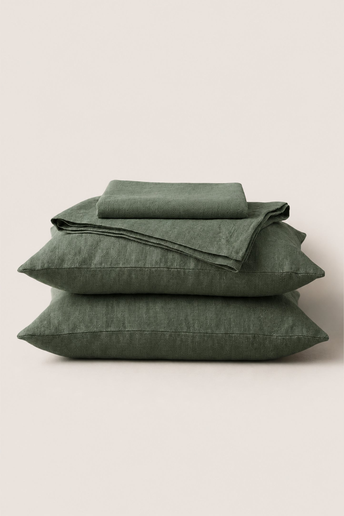 Linen sheets set in Garden Green